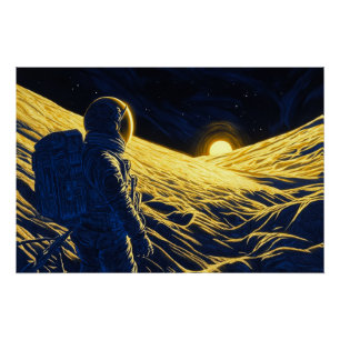 Vrouw Astronaut Perfect Poster