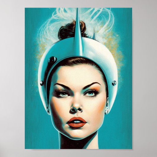  Vrouw Astronaut Poster (Voorkant)