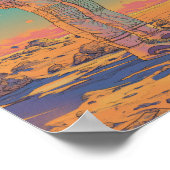 Vrouw astronauten op woestijnplaneten poster (Hoek)