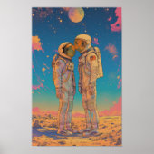 Vrouw astronauten op woestijnplaneten poster (Voorkant)