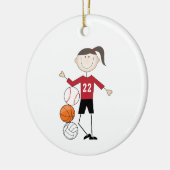 Vrouw Athlete Keramisch Ornament (Links)