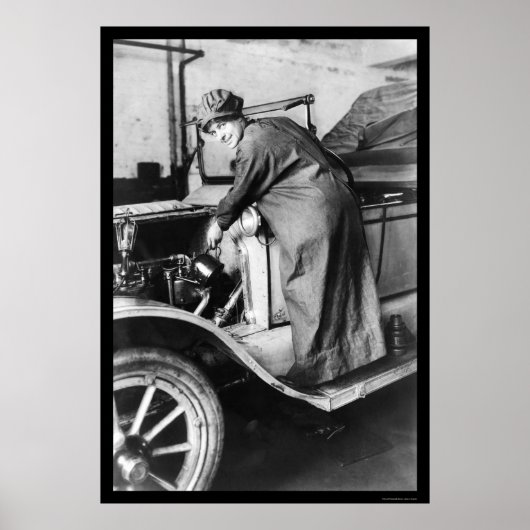 Vrouw Auto Mechanic 1925 Poster (Voorkant)