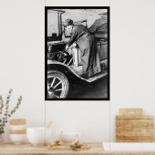 Vrouw Auto Mechanic 1925 Poster (Keuken)