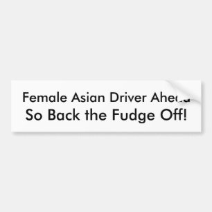 Vrouw Aziatische chauffeur achteruit bumper sticke Bumpersticker