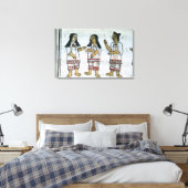 Vrouw Aztec-kostuums Canvas Afdruk (Insitu (Slaapkamer))
