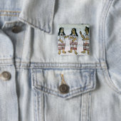 Vrouw Aztec-kostuums Vierkante Button 5,1 Cm (In situ)