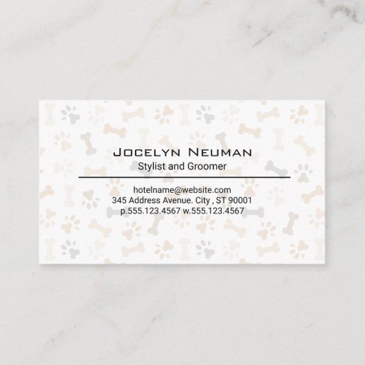 Vrouw Baadt Hond | Schaar Visitekaartje (Achterkant)