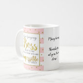 Vrouw baas mok met pensioen (Voorkant links)