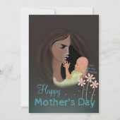Vrouw & Baby handgeschilderde Moederdag Kaart (Voorkant)