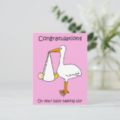 Vrouw Baby naamdag gefeliciteerd Briefkaart (Staand voorkant)