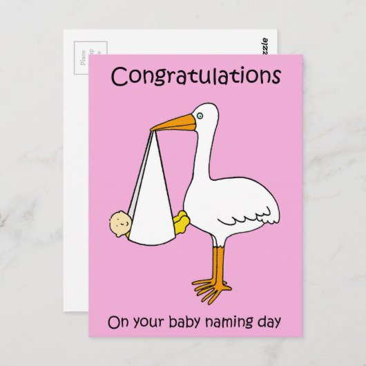 Vrouw Baby naamdag gefeliciteerd Briefkaart (Voorkant / Achterkant)