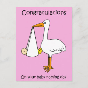 Vrouw Baby naamdag gefeliciteerd Briefkaart