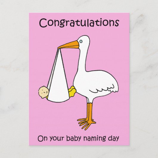 Vrouw Baby naamdag gefeliciteerd Briefkaart (Voorkant)