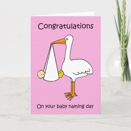 Vrouw Baby Naming Day Gefeliciteerd. Kaart (Voorkant)