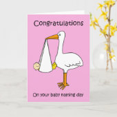 Vrouw Baby Naming Day Gefeliciteerd. Kaart (Gele Bloem)