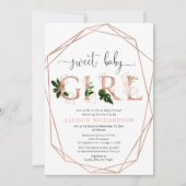 Vrouw Baby shower meisje roos goud Kaart (Voorkant)