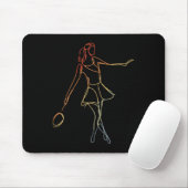 Vrouw Badminton Player Sketch Shuttle Game voor GI Muismat (Met muis)