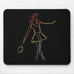 Vrouw Badminton Player Sketch Shuttle Game voor GI Muismat
