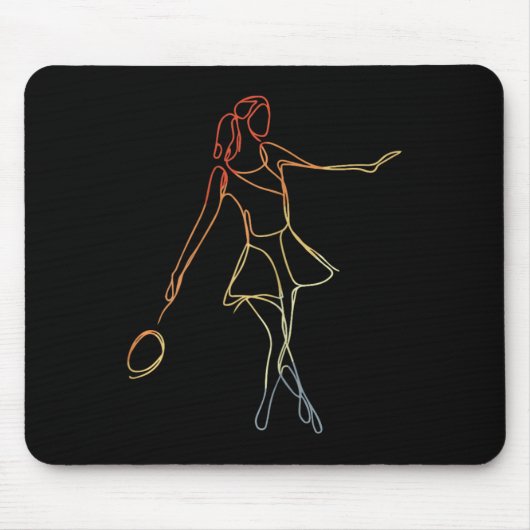 Vrouw Badminton Player Sketch Shuttle Game voor GI Muismat (Voorkant)
