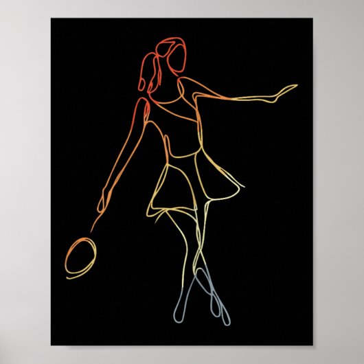Vrouw Badminton Player Sketch Shuttle Game voor GI Poster (Voorkant)