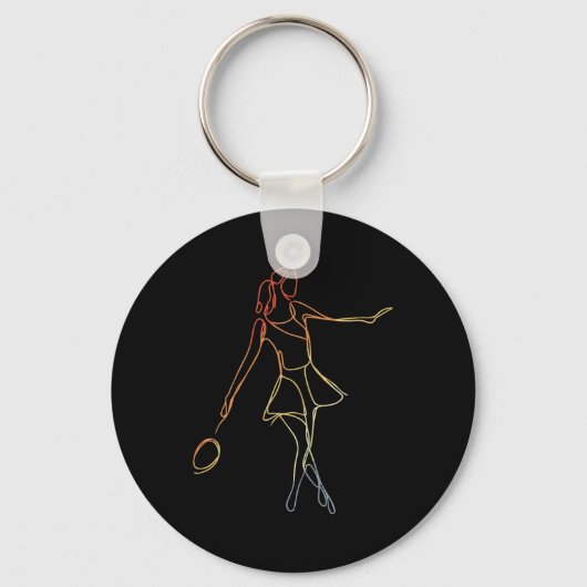 Vrouw Badminton Player Sketch Shuttle Game voor GI Sleutelhanger (Voorkant)
