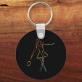 Vrouw Badminton Player Sketch Shuttle Game voor GI Sleutelhanger (Voorkant)