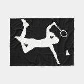 Vrouw Badminton Speler Fleece Deken (Voorkant (Horizontaal))