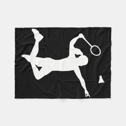 Vrouw Badminton Speler Fleece Deken (Voorkant (Horizontaal))