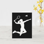 Vrouw Badminton Speler Kaart (Gele Bloem)