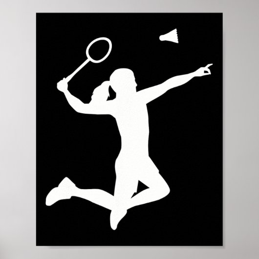 Vrouw Badminton Speler Poster (Voorkant)