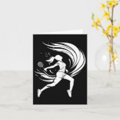 Vrouw Badminton Speler Tekening Shuttle Kaart (Gele Bloem)