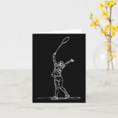 Vrouw Badmintonist Sketch Shuttle Kaart (Gele Bloem)