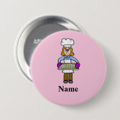 Vrouw Baker Name Button (Voorkant /achterkant)
