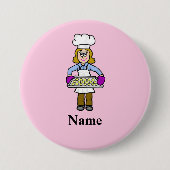 Vrouw Baker Name Button (Voorkant)