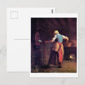 Vrouw Baking Bread, Jean-Francois Millet Briefkaart (Voorkant / Achterkant)