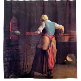Vrouw Baking Bread, Jean-Francois Millet Douchegordijn