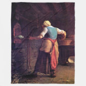 Vrouw Baking Bread, Jean-Francois Millet Fleece Deken (Voorkant)