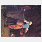 Vrouw Baking Bread, Jean-Francois Millet Fleece Deken (Voorkant (Horizontaal))