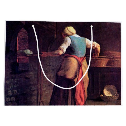 Vrouw Baking Bread, Jean-Francois Millet Groot Cadeauzakje (Achterkant)
