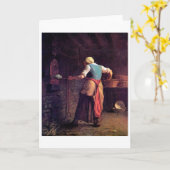 Vrouw Baking Bread, Jean-Francois Millet Kaart (Gele Bloem)