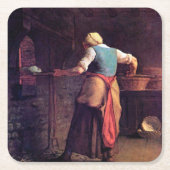 Vrouw Baking Bread, Jean-Francois Millet Kartonnen Onderzetters (Voorkant)