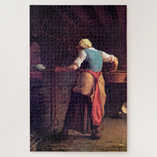 Vrouw Baking Bread, Jean-Francois Millet Legpuzzel
