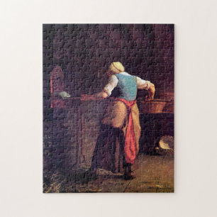 Vrouw Baking Bread, Jean-Francois Millet Legpuzzel