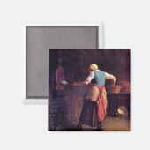Vrouw Baking Bread, Jean-Francois Millet Magneet (Voorkant / Achterkant)