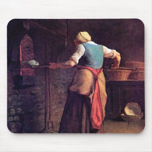 Vrouw Baking Bread, Jean-Francois Millet Muismat (Voorkant)