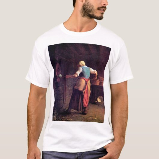 Vrouw Baking Bread, Jean-Francois Millet T-shirt (Voorkant)