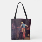 Vrouw Baking Bread, Jean-Francois Millet Tote Bag (Achterkant)