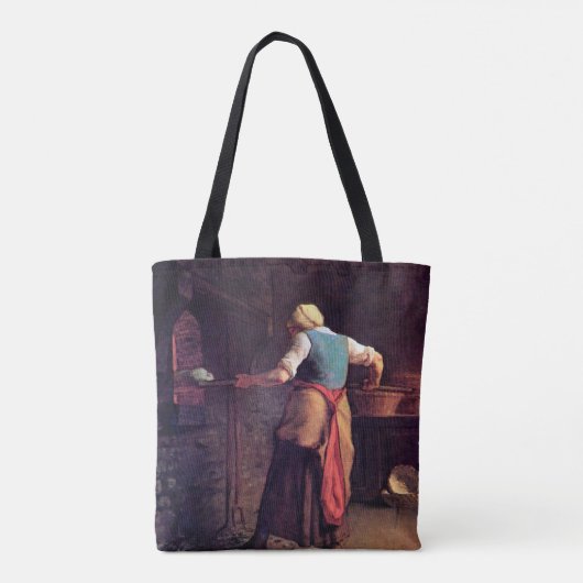 Vrouw Baking Bread, Jean-Francois Millet Tote Bag (Achterkant)