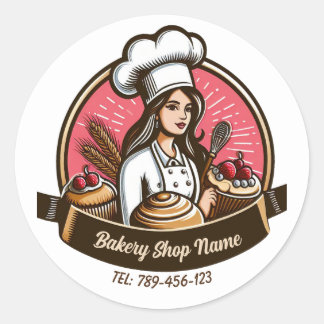 Vrouw banketbakker Sticker - Bakkerij Shop