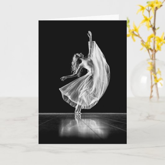 VROUW BAREFOOTED BALLET DANCER - ZWART EN WITTE KAART (Gele Bloem)